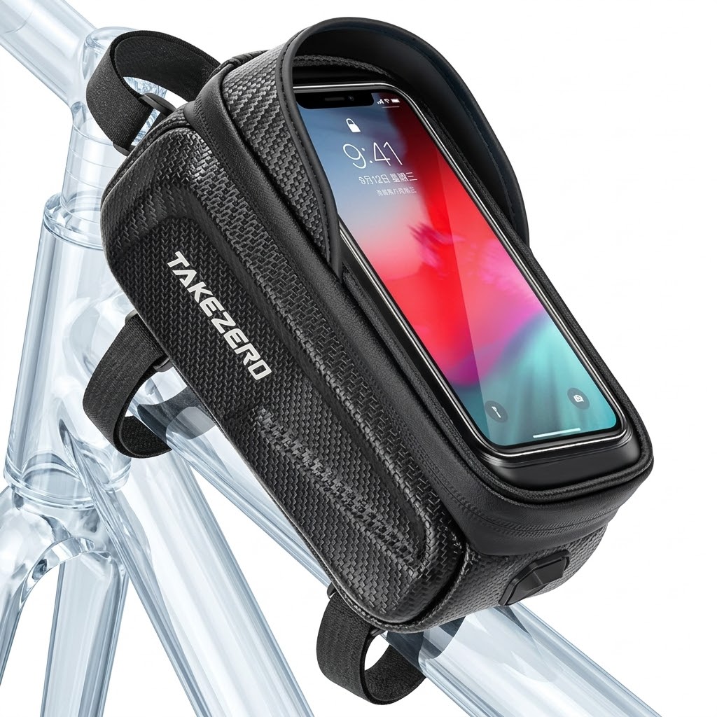 Uchwyt rowerowy sakwa torba na rower 1L wododporna z daszkiem na Telefon