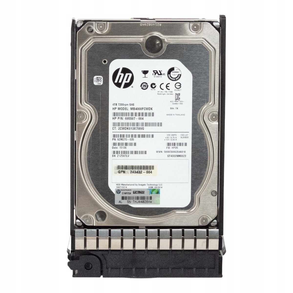 Hp 695507-004 743405-001 4TB 7.2K 128MB SAS-2 3.5'' MB4000FCWDK