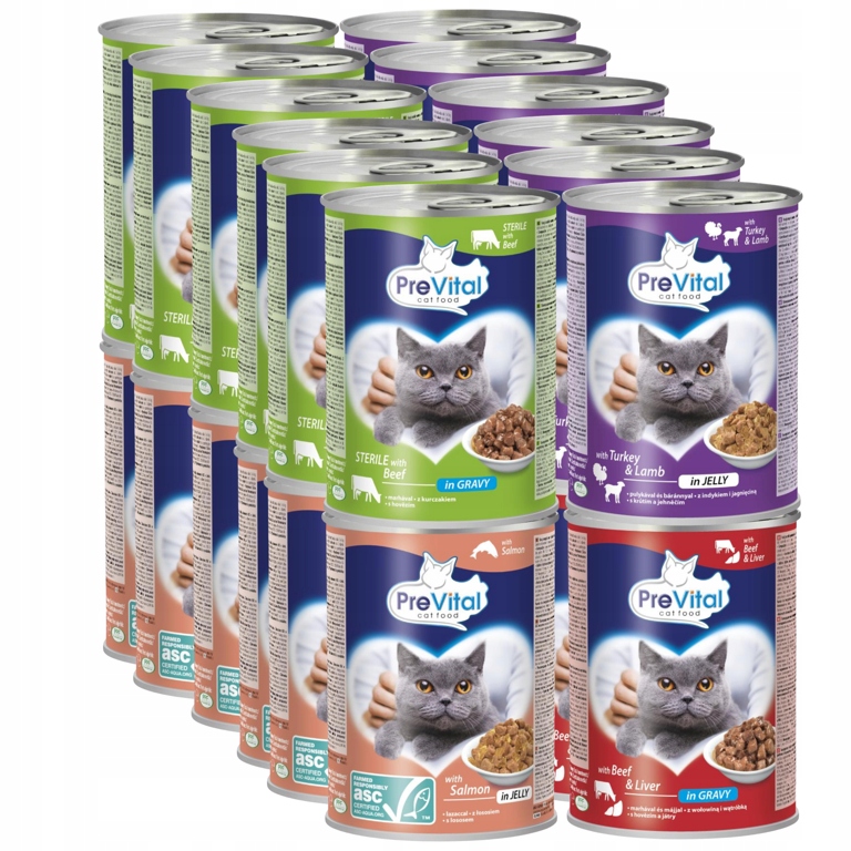 Mokré Krmivo Pro Kočky MIX Chutí Příchutí 415GX24 Prevital