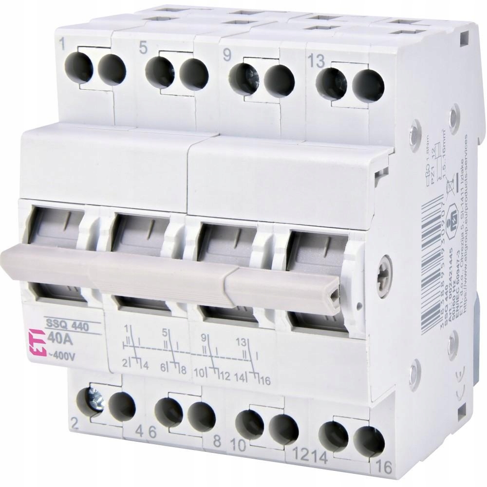 

Przełącznik źródła zasilania I-0-II Ssq 440 40A 4P