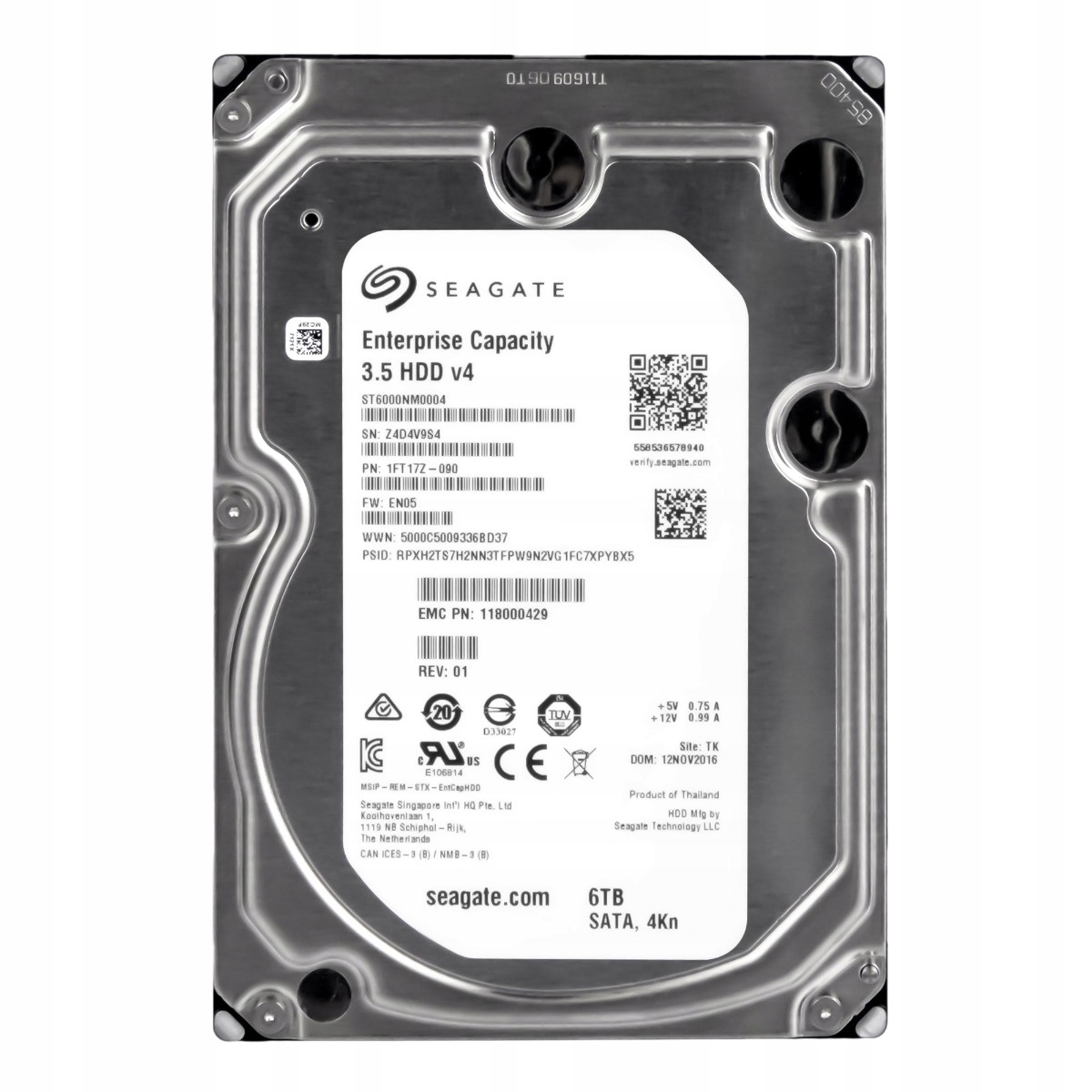 Seagate 6TB 7.2K 128MB Sata III 3.5'' ST6000NM0004