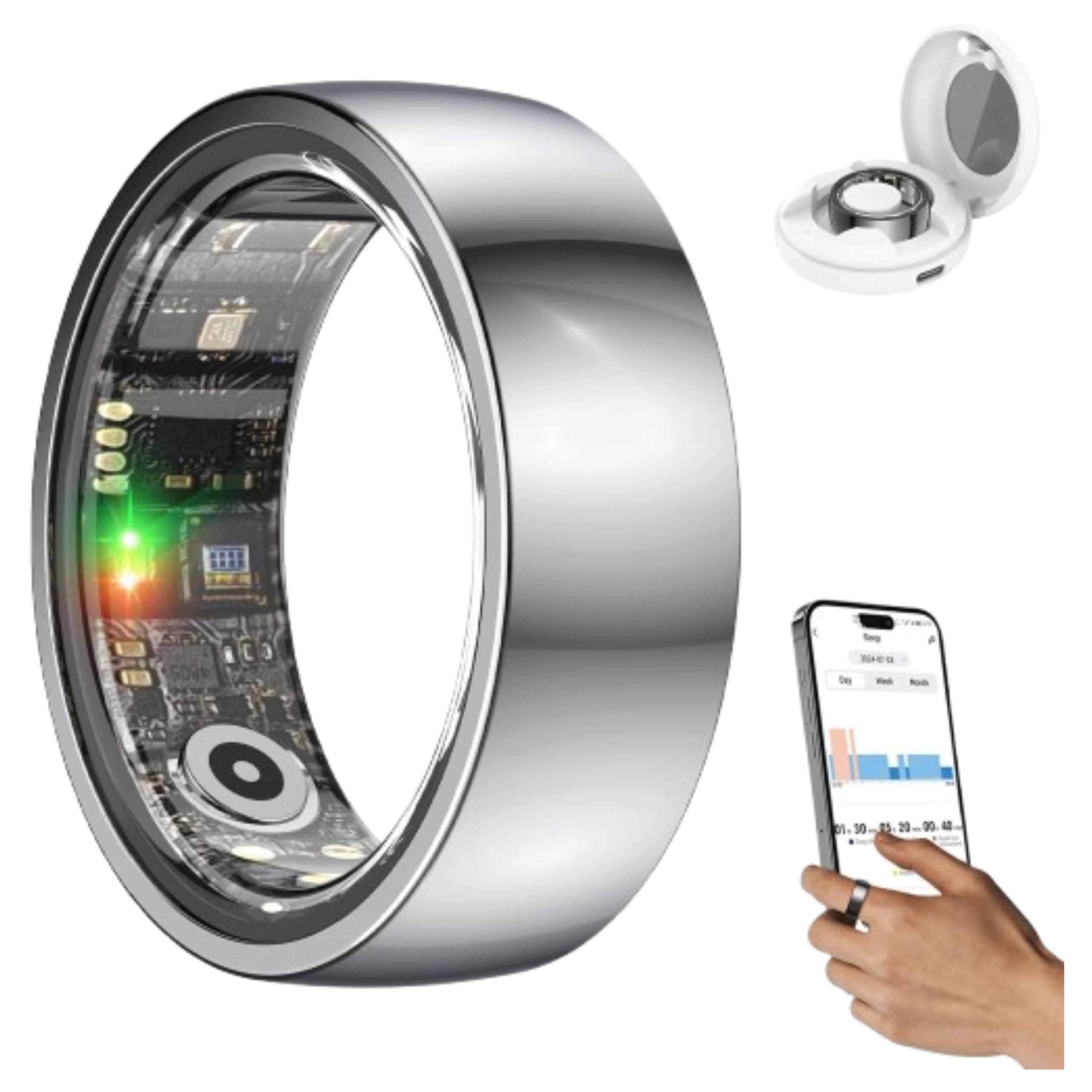 Inteligentní Fitness prstenec IP68 Velikost 9 Tetno Spánek Kroky Kalorie