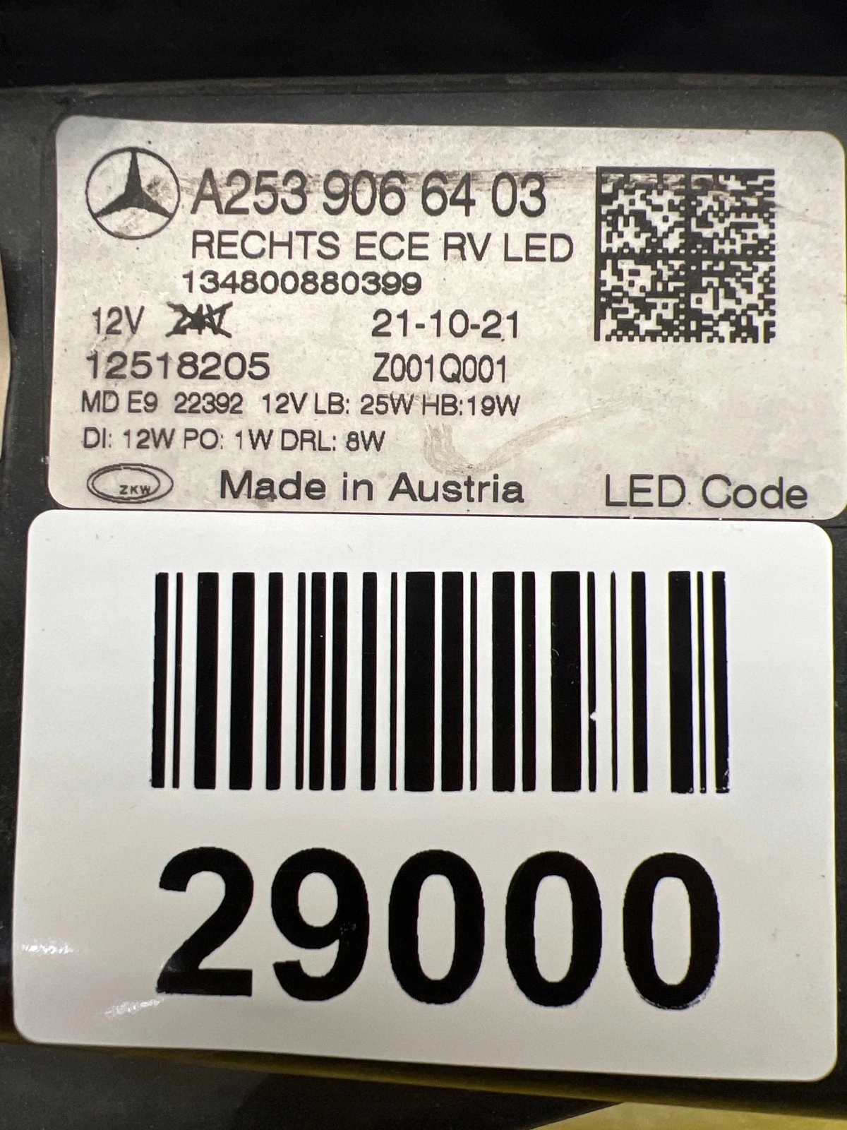 light right Mercedes GLC W253 19- Lift Led Performance A2539066403