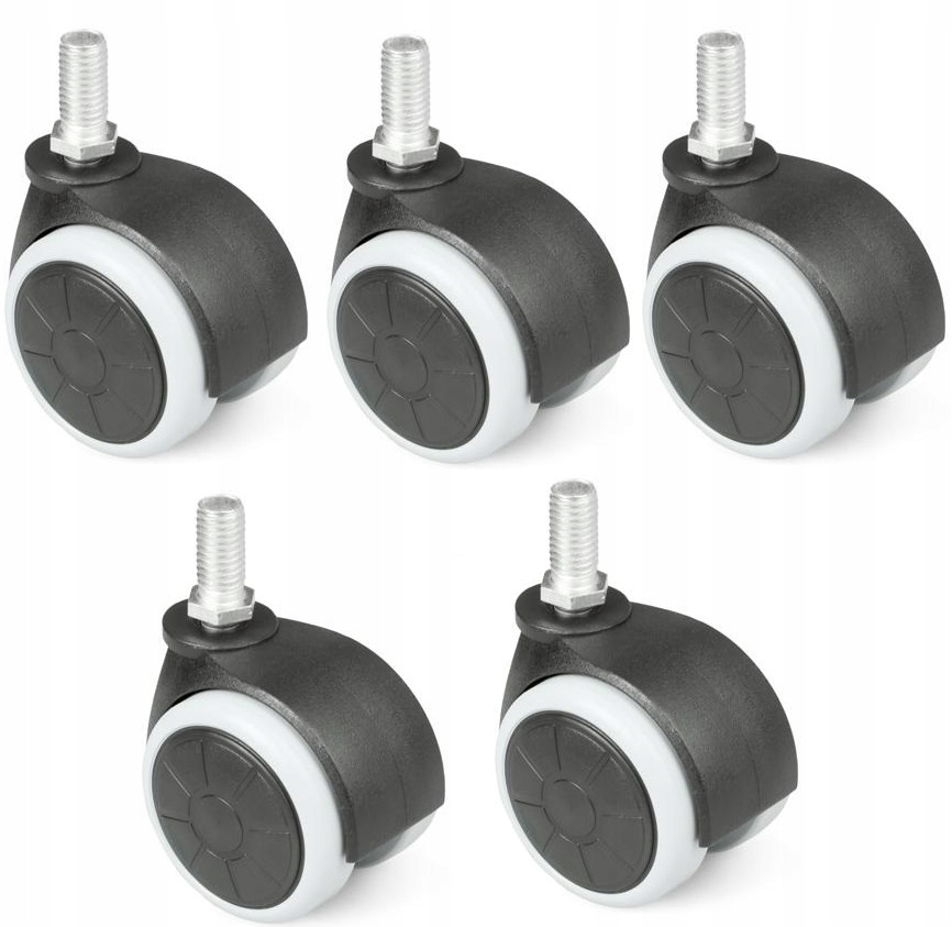

Kółka Meblowe Obrotowe Gumowe Z Gwintem FI50 5 Szt