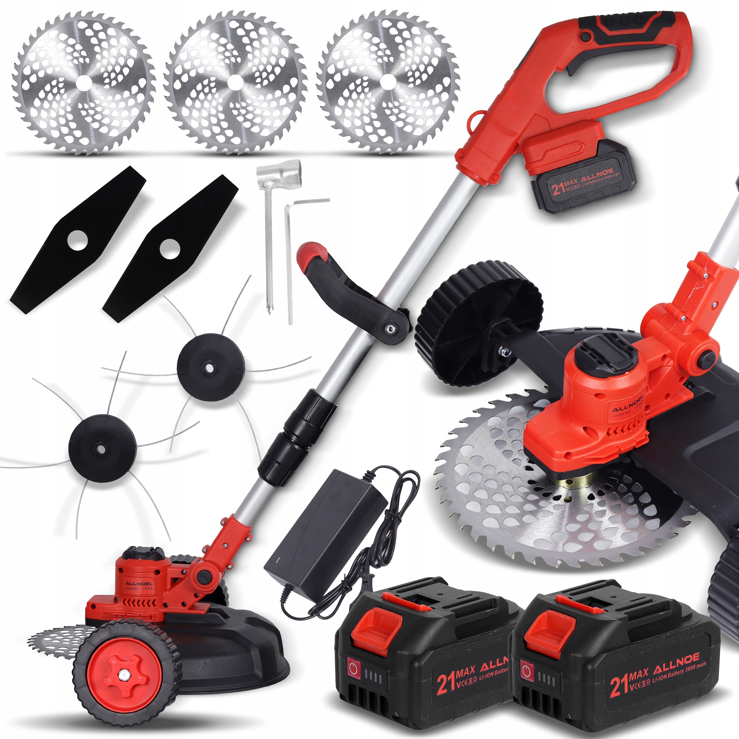 Křovinořez Akumulátorová Bezkartáčová Sekačka 2X Aku 6AH S Výkonnými Koly