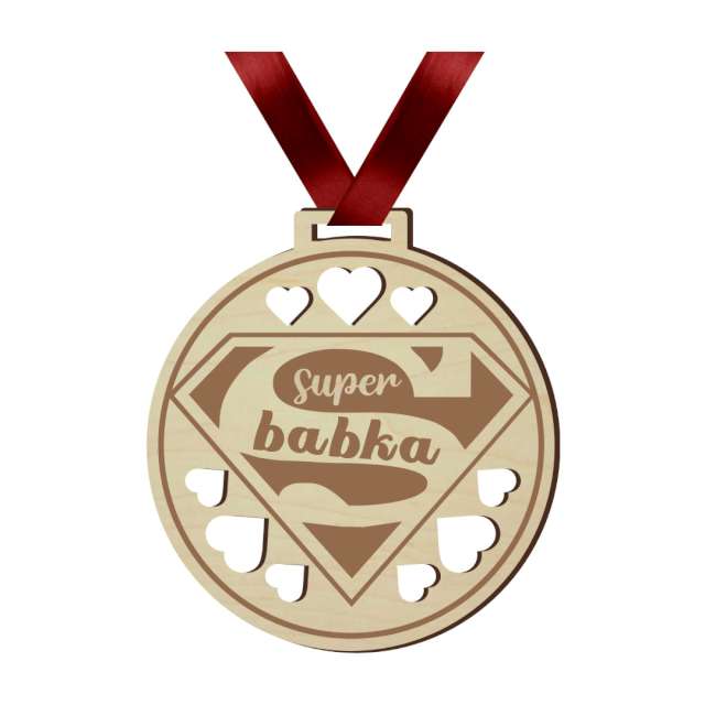 

Medal dzień Kobiet Babka drewno Taśma
