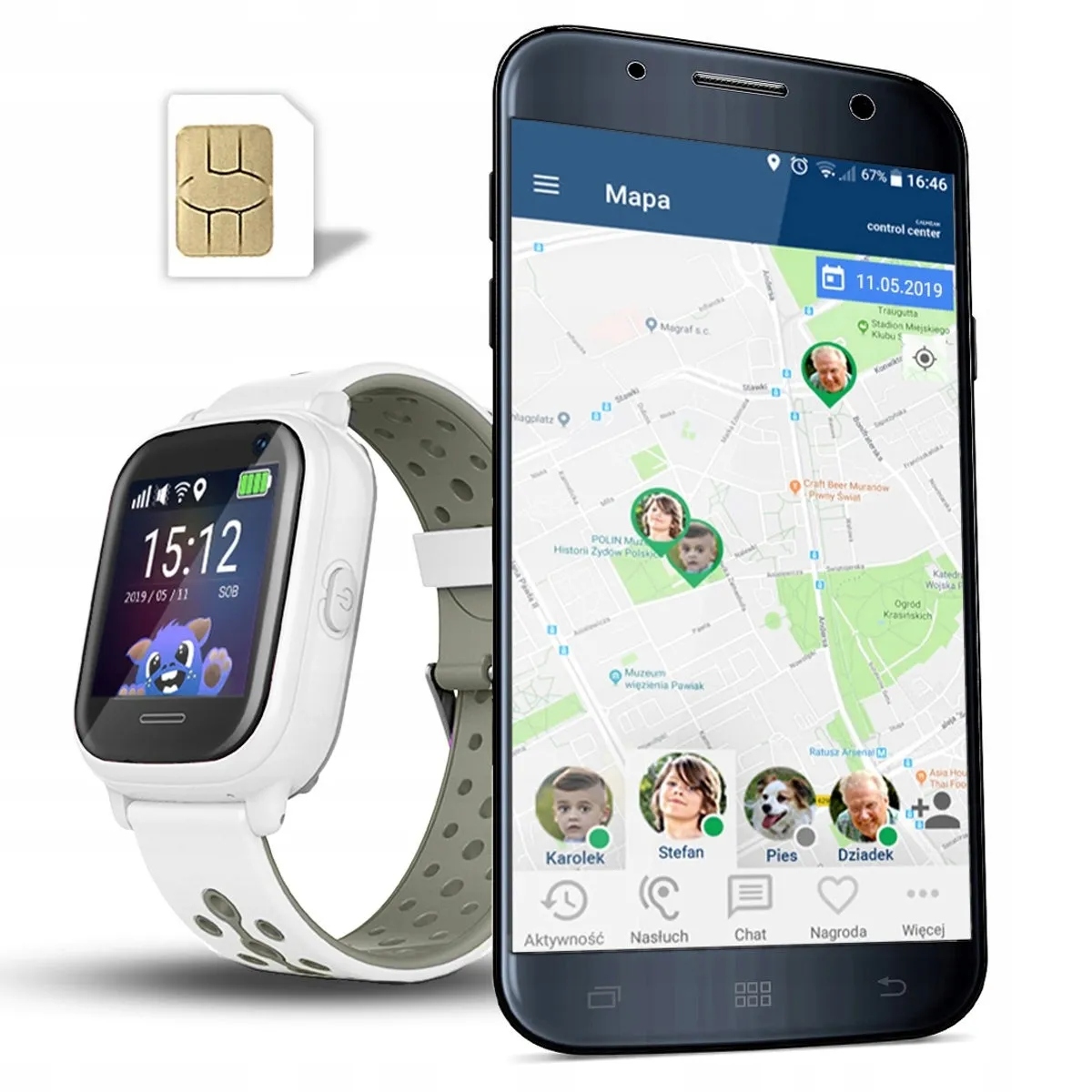 Wodoszczelny Smartwatch Dla Dzieci CALMEAN Nemo 2 biały