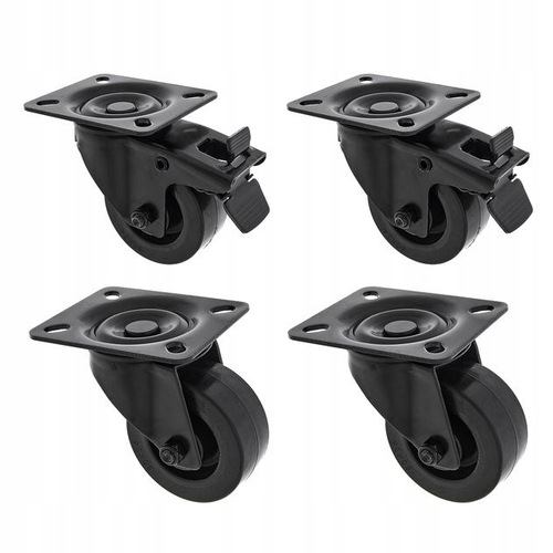 Roadworx Black Wheel Bundle 80 mm Sada koleček s brzdou pro převodovky Case