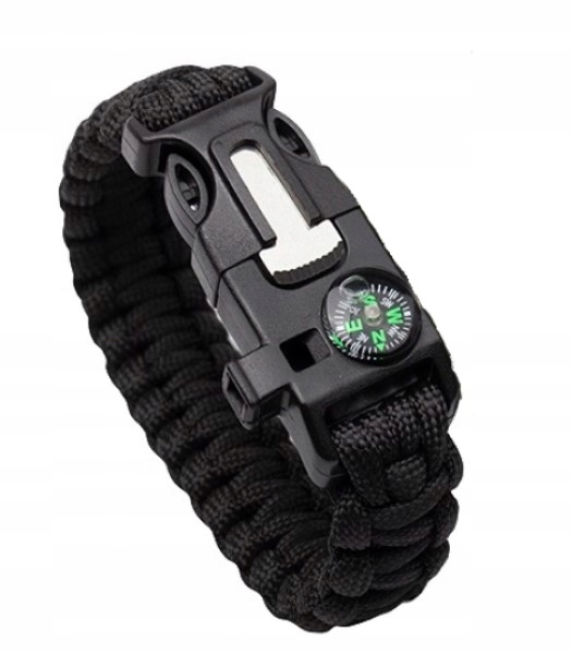

Bransoletka Survival 5w1 Paracord Krzesiwo Kompas