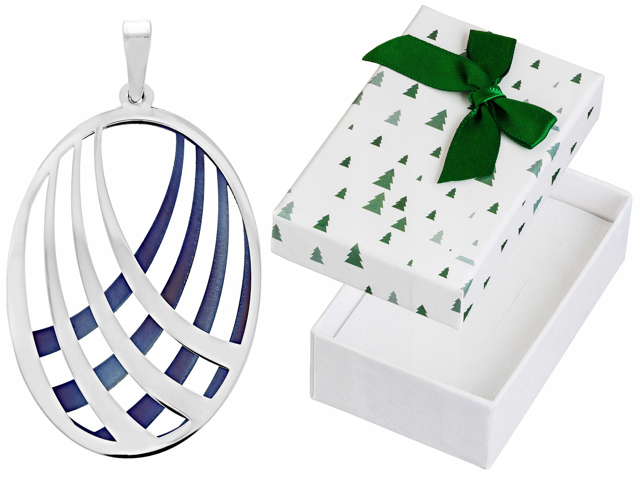 Stříbrný Přívěsek s modrým titanem Stříbrný rhodiovaný Elegantní přívěsek