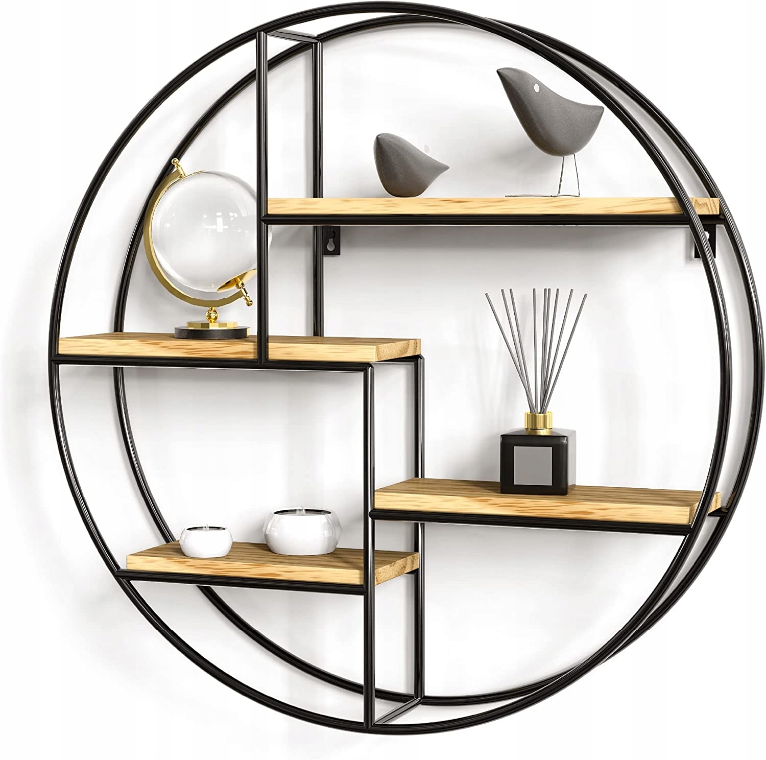 

Regał Ścienny Półka Wisząca Okrągła Loft Śr. 42 cm
