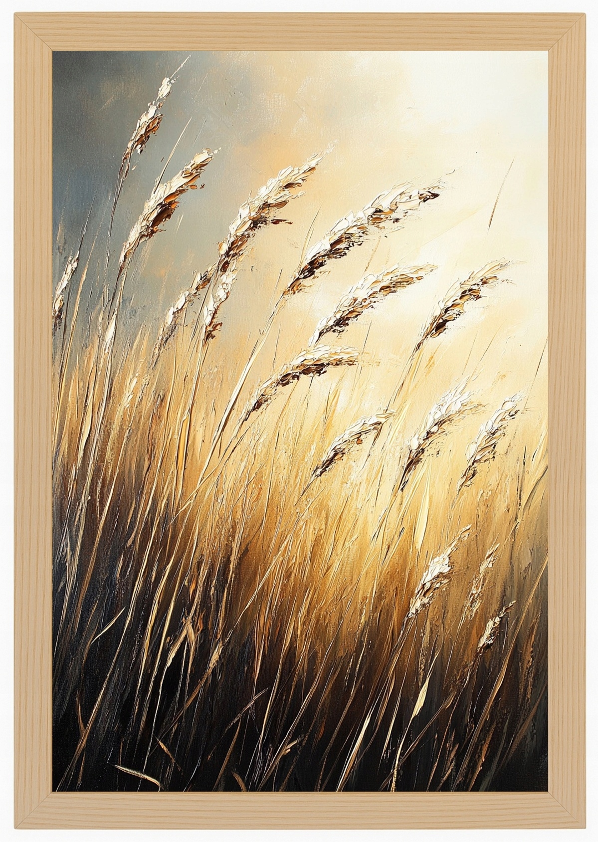 Rámeček Dřevo Plakát Tráva Klas Pole Louka Step Vítr 40x60