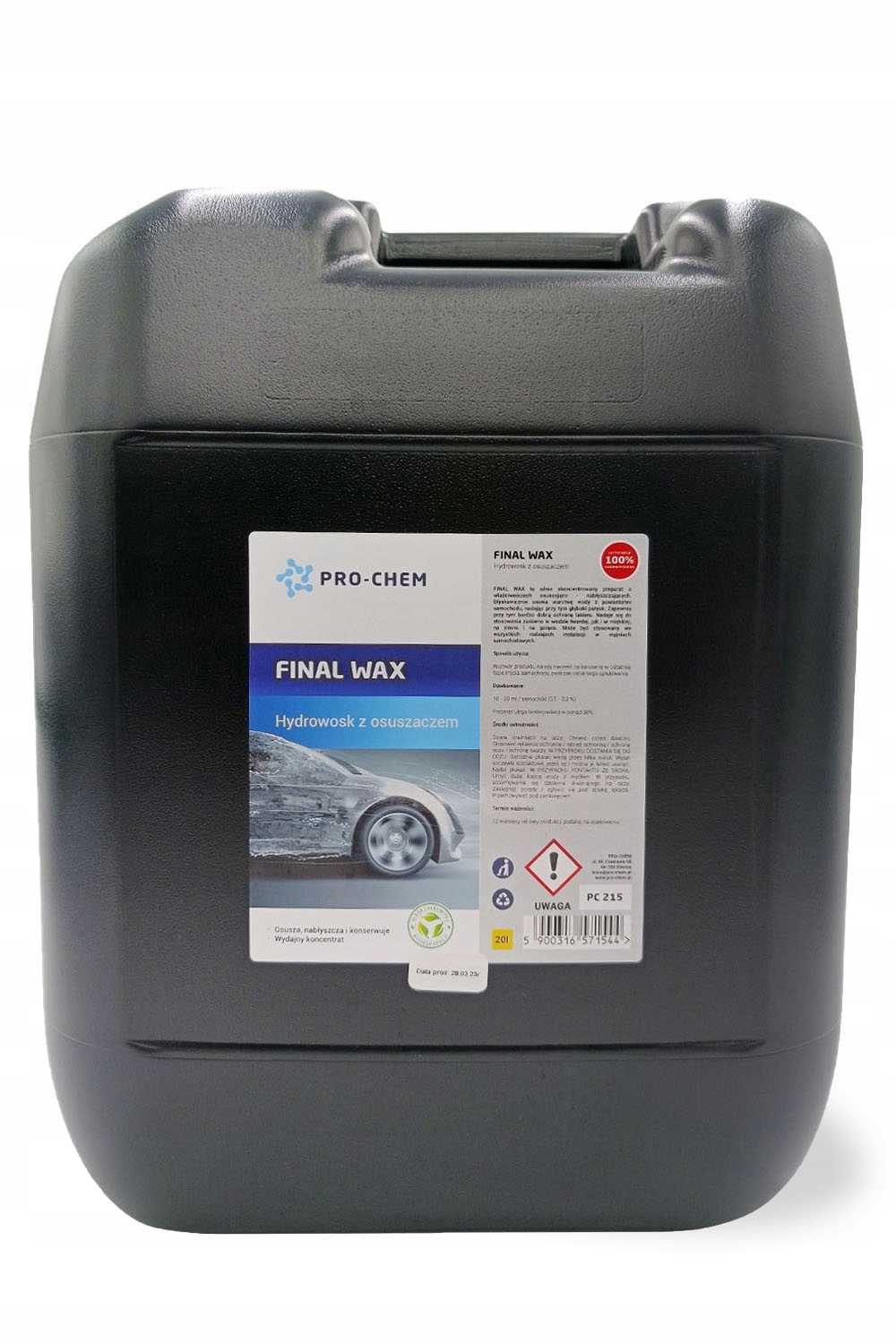 Hydrowosk z osuszaczem do stosowania na mokro PRO-CHEM FINAL WAX 20 L