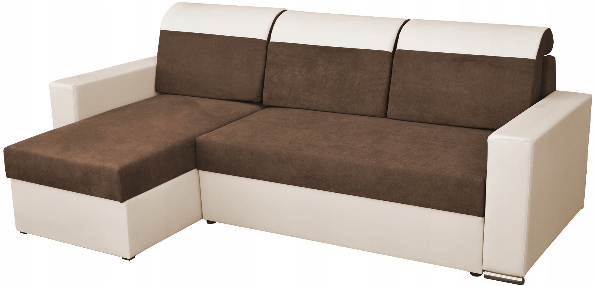 Rohová pohovka rohová sedací souprava s funkcí spaní, omyvatelná, Bird Roller, krémově hnědá