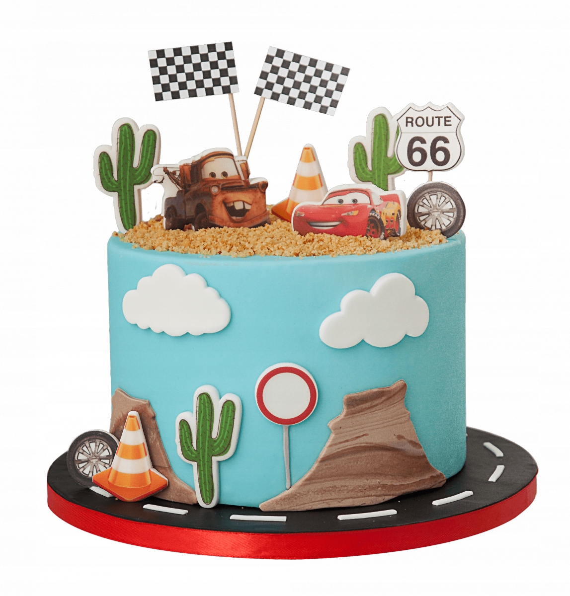 Zestaw Dekoracje na Tort Auta, Cars 15 El. 2 D