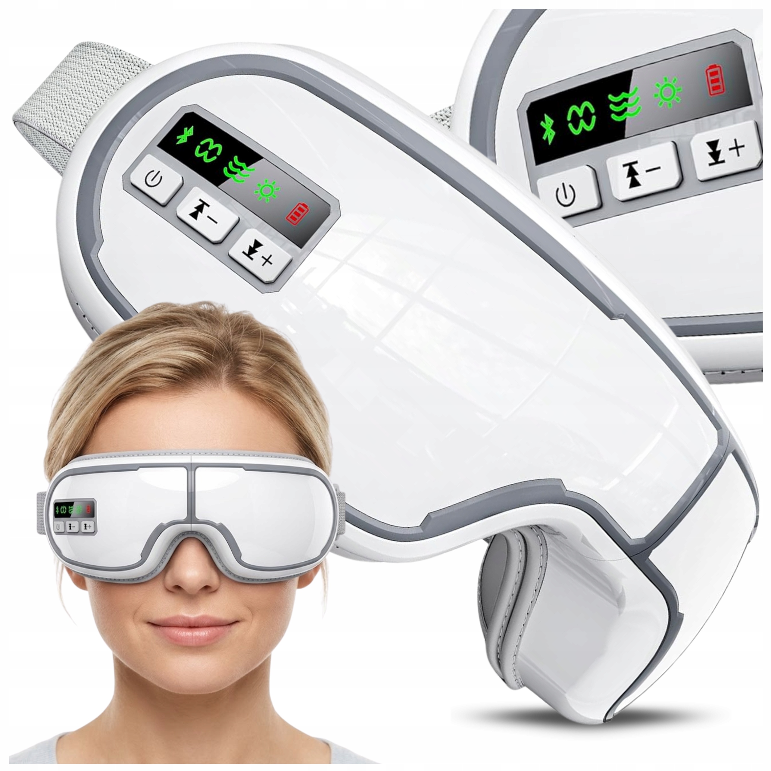 Masażer Oczu Opaska 3D Kompresja Ciepło Relaks Sen Składany Ulga Dla Oczu