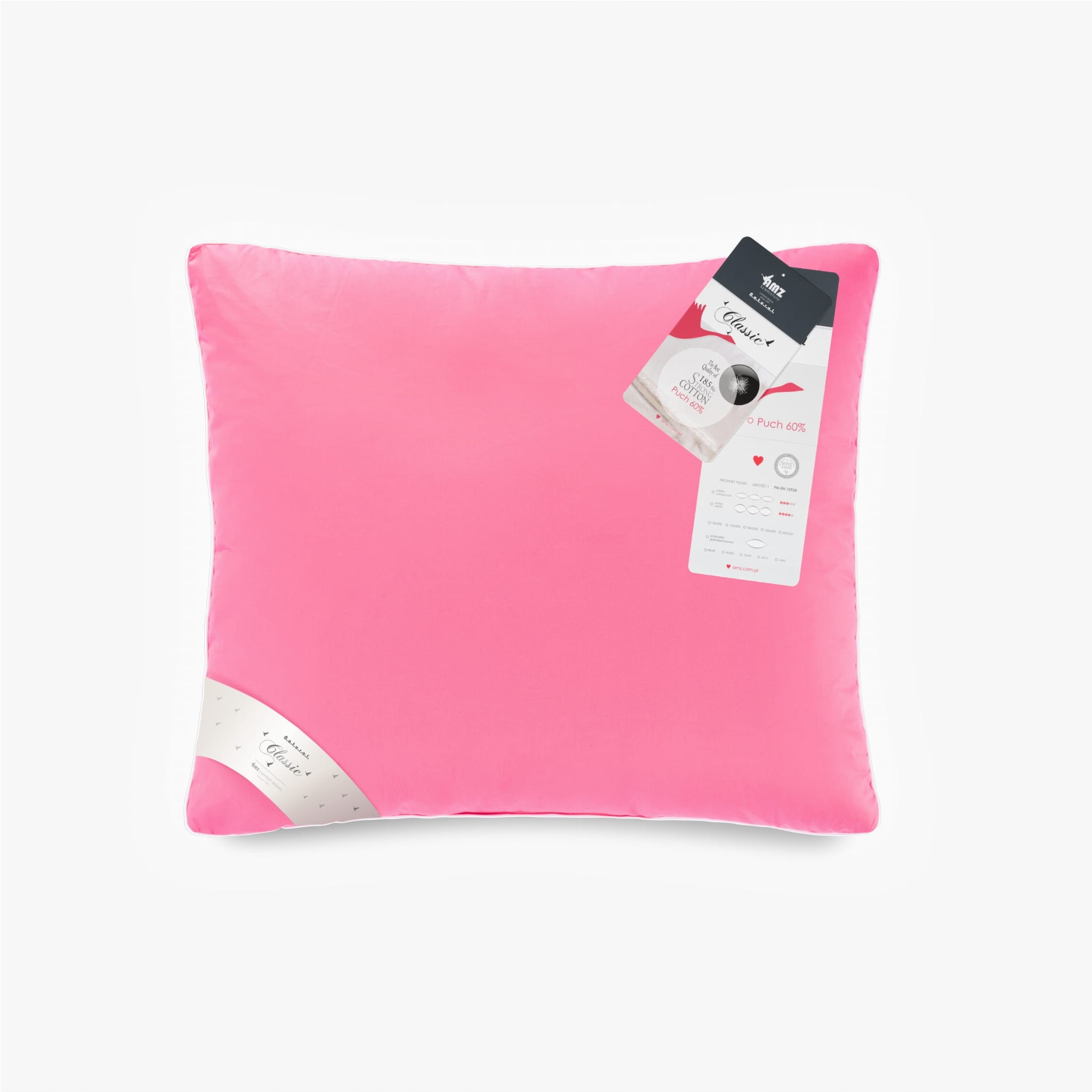 

Amz Puch Gęsi Poduszka Puchowa 60% 40x40 Różowa