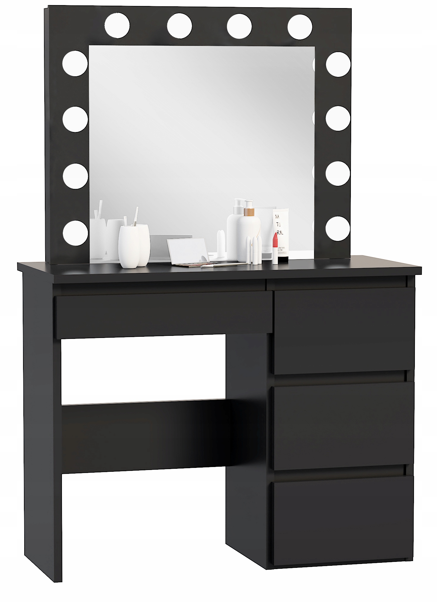 ТУАЛЕТНЫЙ СТОЛИК BETA 12 LED ЧЕРНЫЙ ЗЕРКАЛО ДЛЯ МАКИЯЖА VISAGE