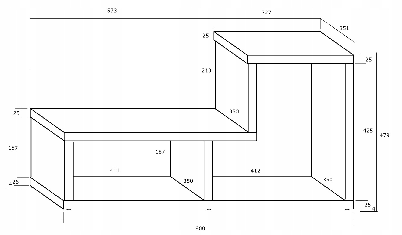 WIELOFUNKCYJNY DĄB SONOMA REGAŁ SZAFKA RTV 48x123 Wysokość mebla 48 cm