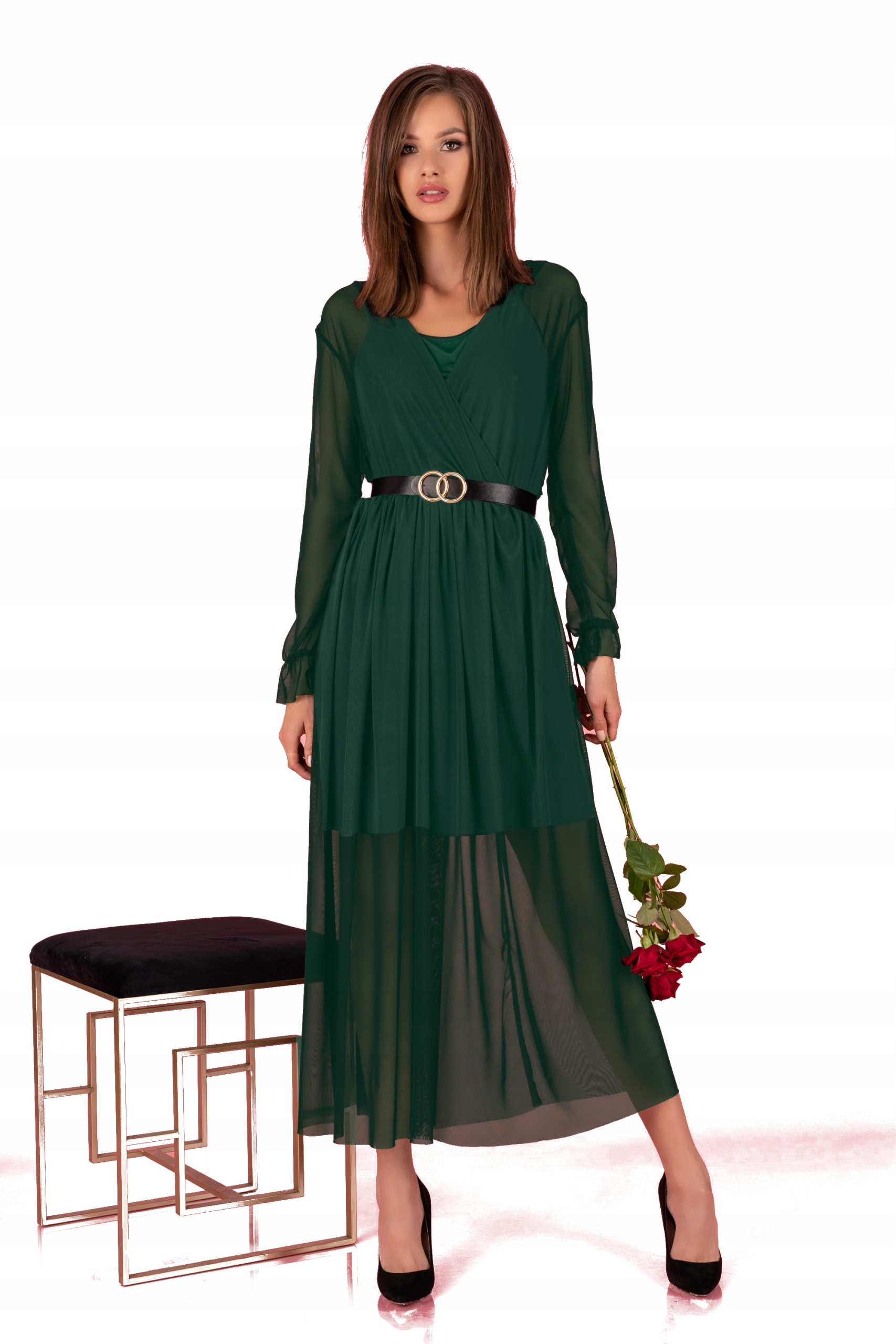 Mariedam Dark Green 1405 Šaty XL Merribel