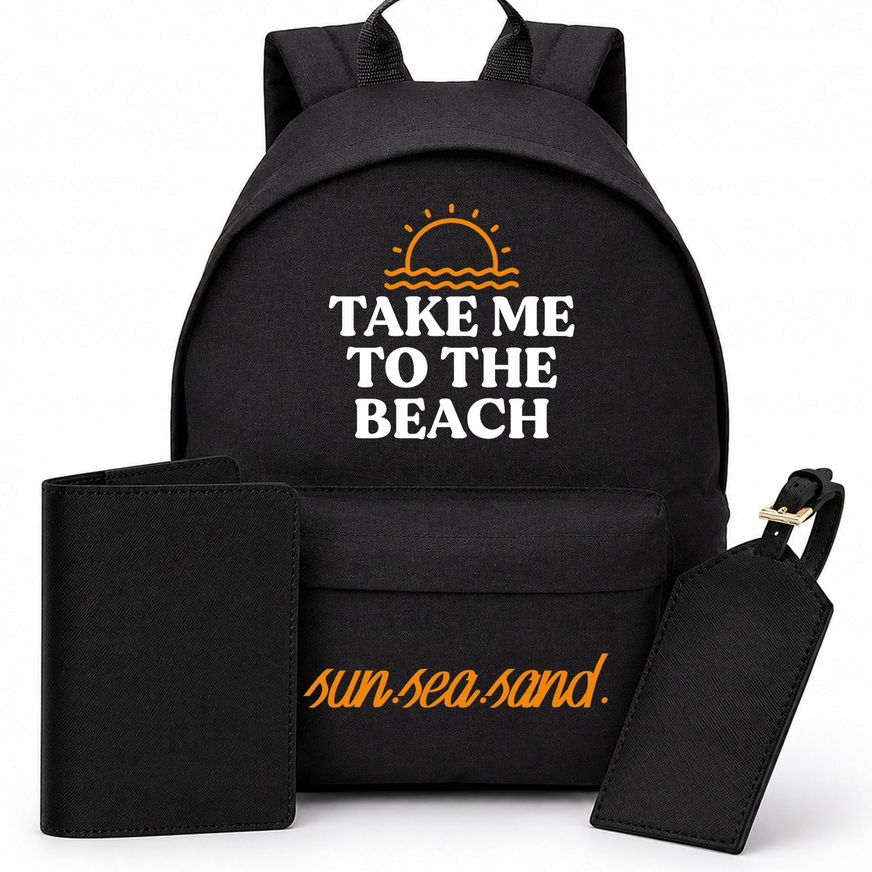Plecak Czarny 20L Pojemny Zawszka Etui Na Paszport Take Me To The Beach