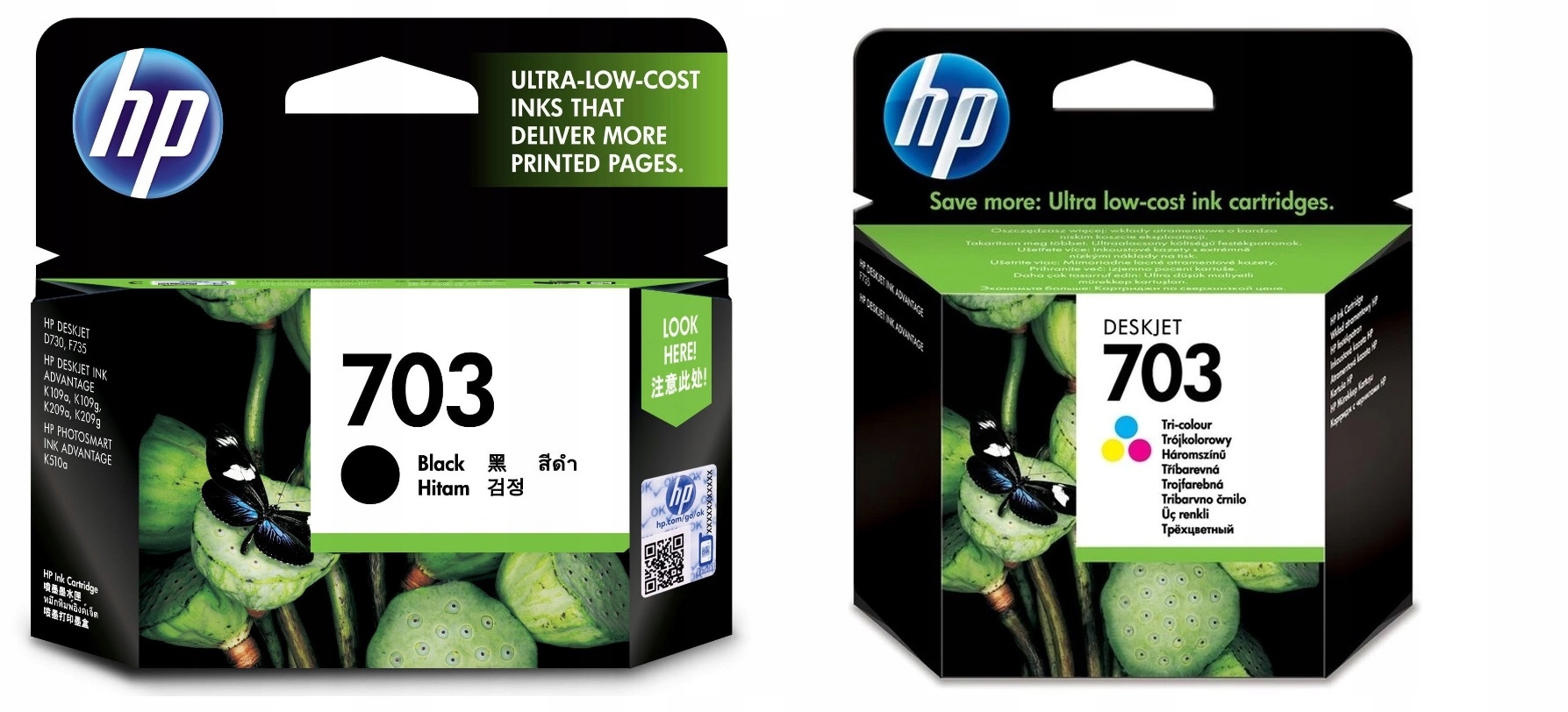 Originálne atramenty Hp 703 CD887AE CD888AE Cmyk pre Hp D730 F735 K209A K510A