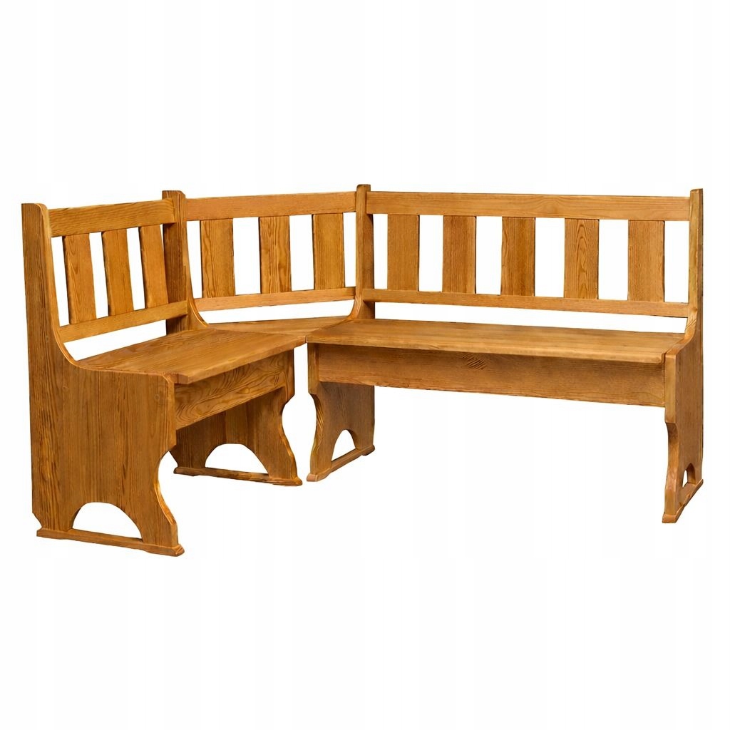 Dřevěný rohový kus borovice do kuchyně, jídelny, masivní dřevo Model S Dub