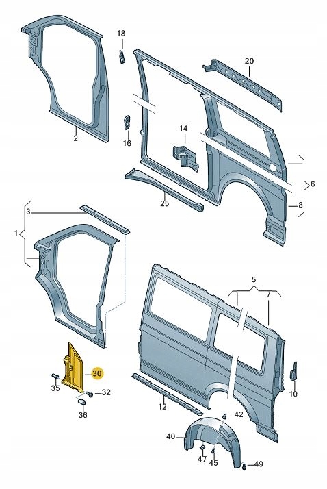 KLAPKA WLEWU PALIWA VW Transporter T5 ASO Part number 7H0809905E