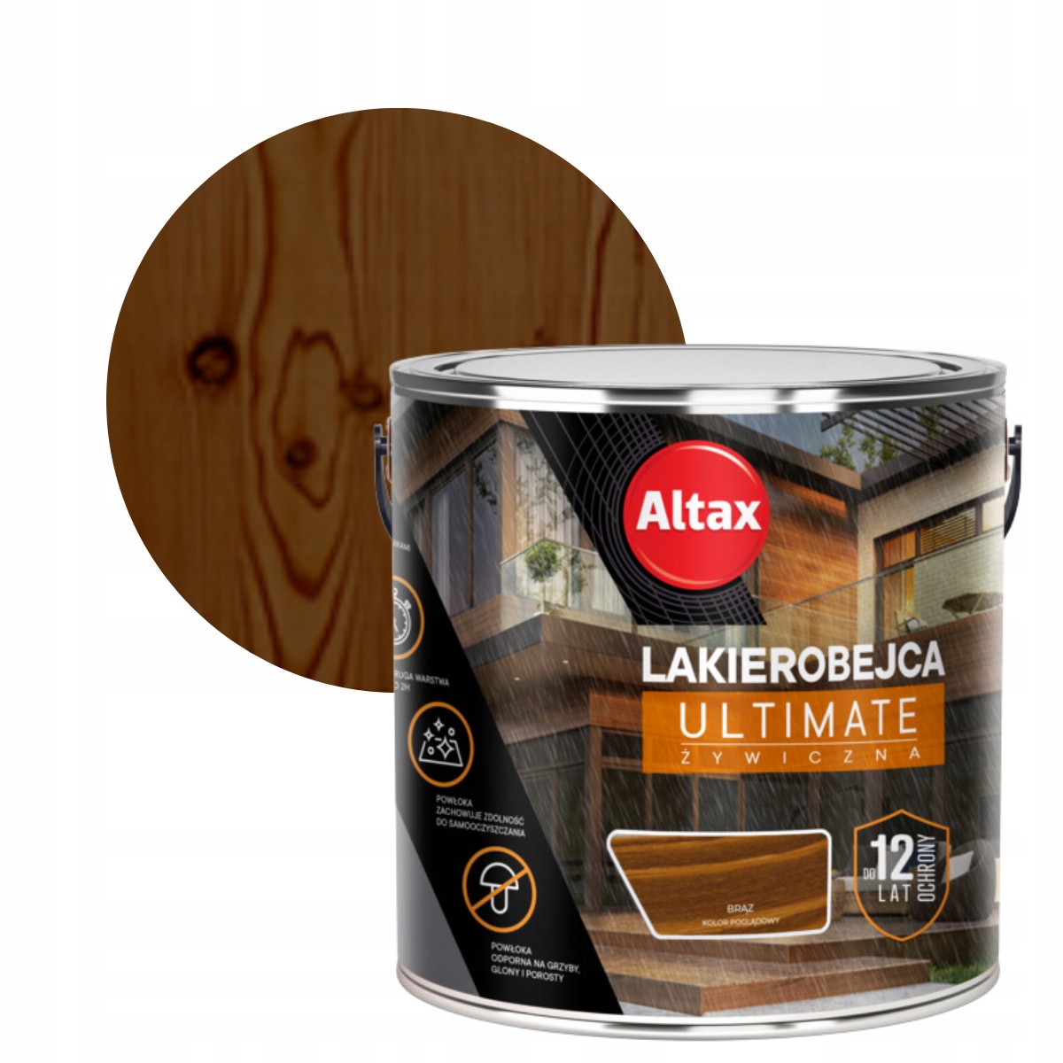 Altax Lakierobejca Do Drewna Ultimate Żywiczna 5L Brąz