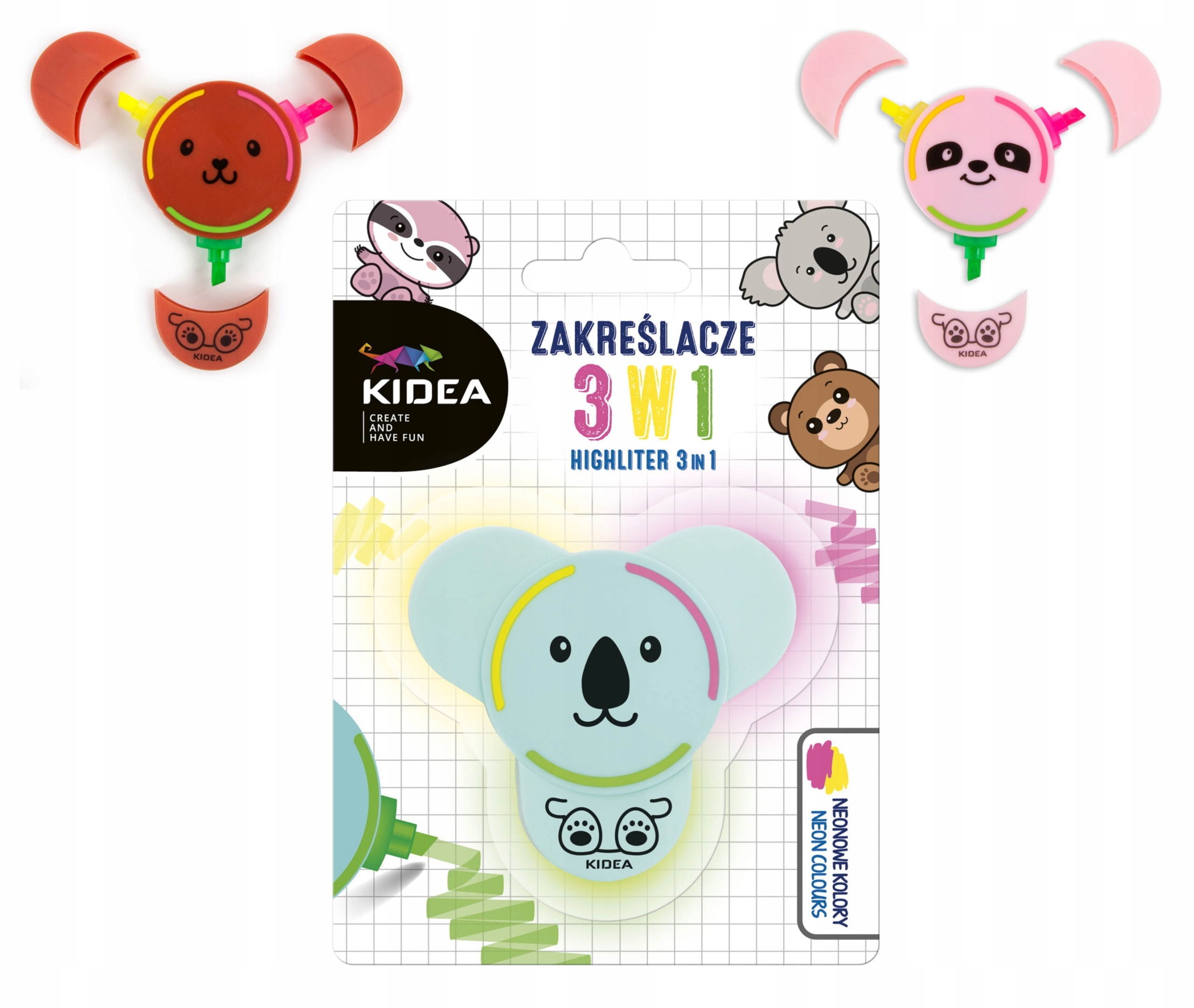 

Zakreślacze z figurką 3w1 Kidea