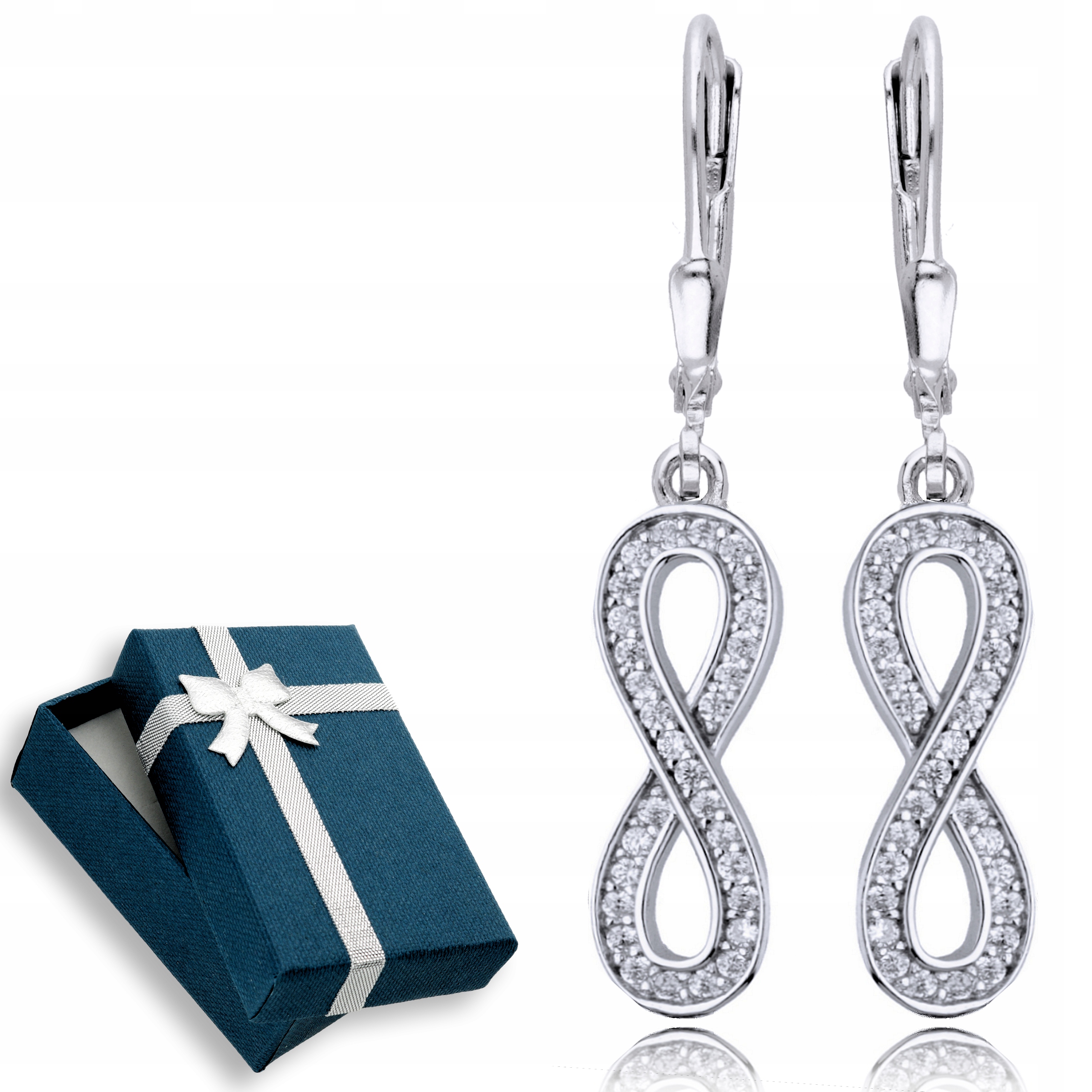 

Srebrne Kolczyki 925 Wiszące Nieskończoność