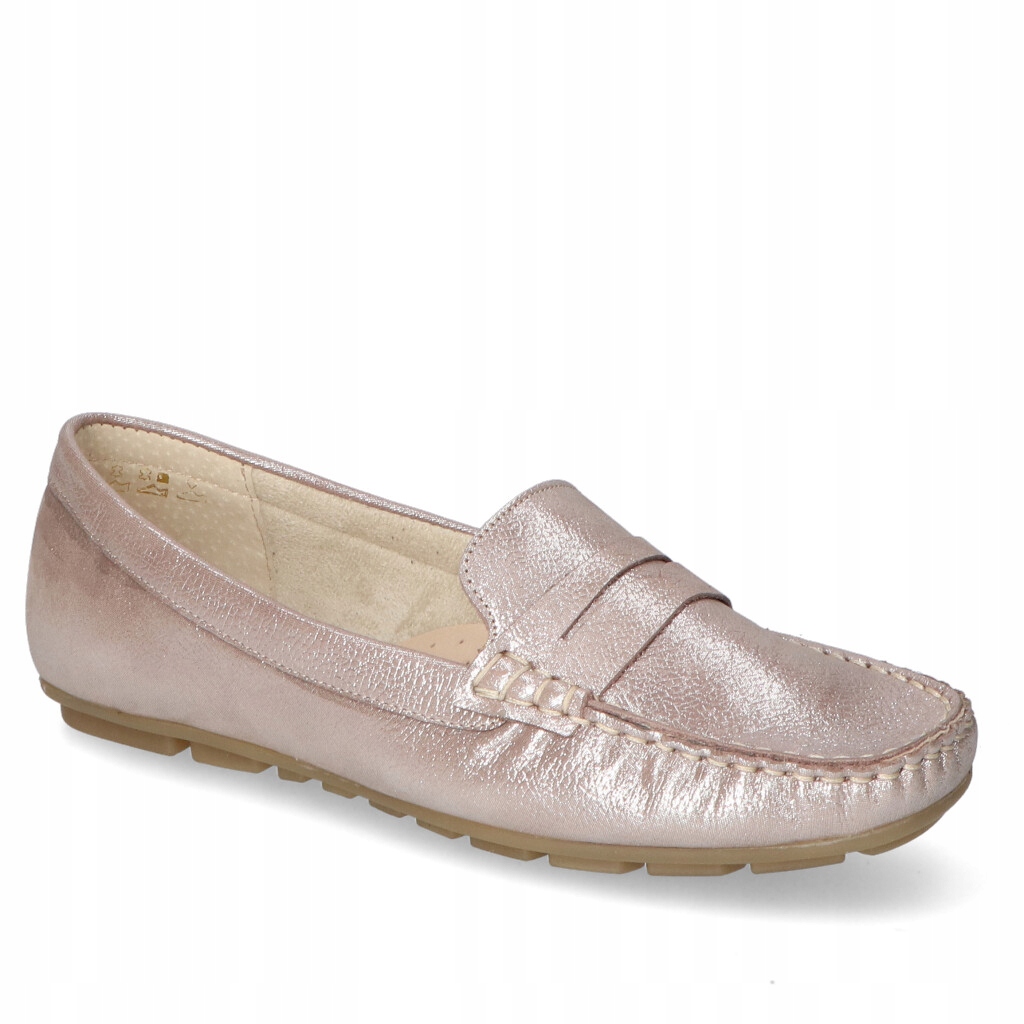 Mokasíny Pesco 2110 Béžová/Zlatý semiš 41