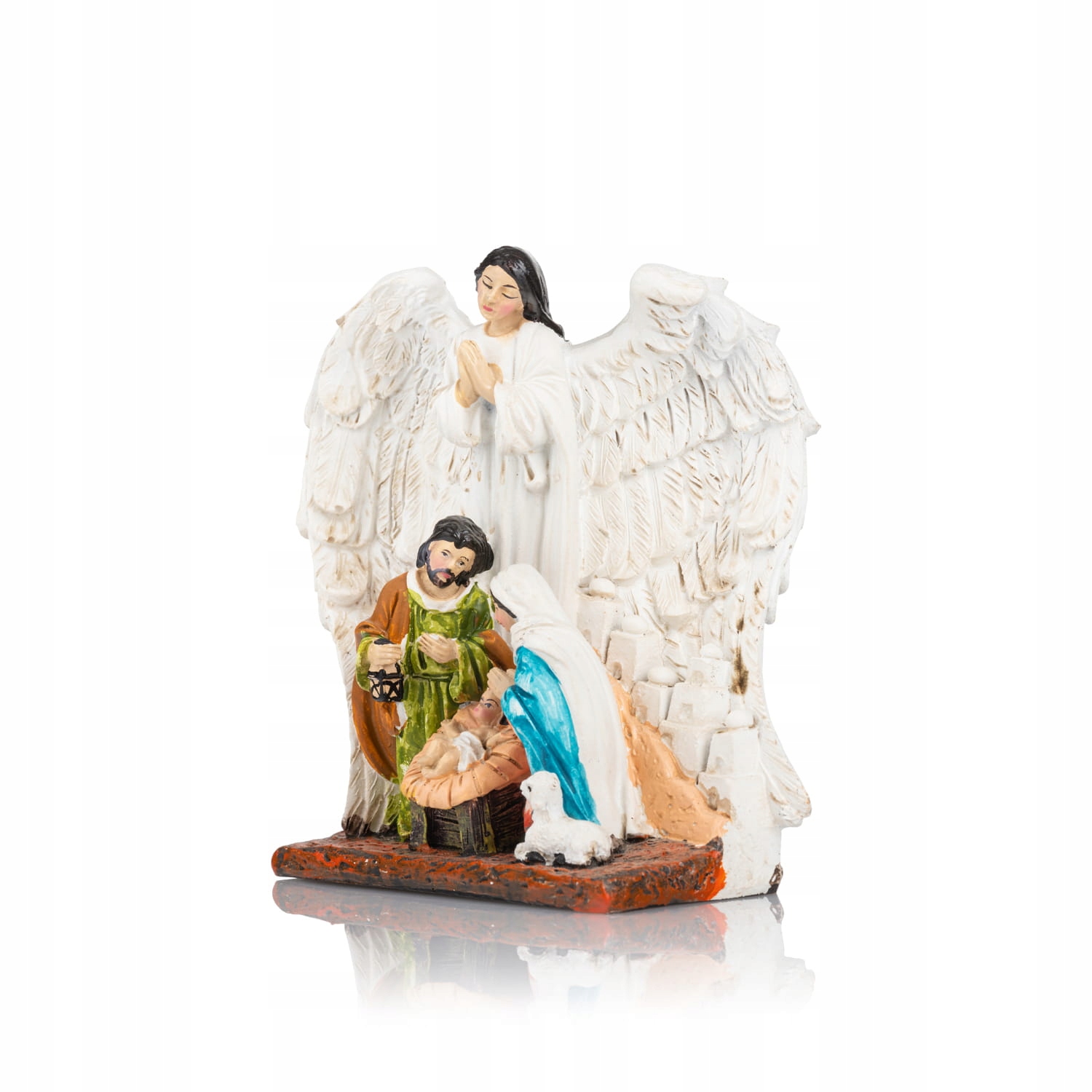 ANIOŁ STRÓŻ + ŚWIĘTA RODZINA szopka świąteczny PREZENT Szerokość produktu 14 cm