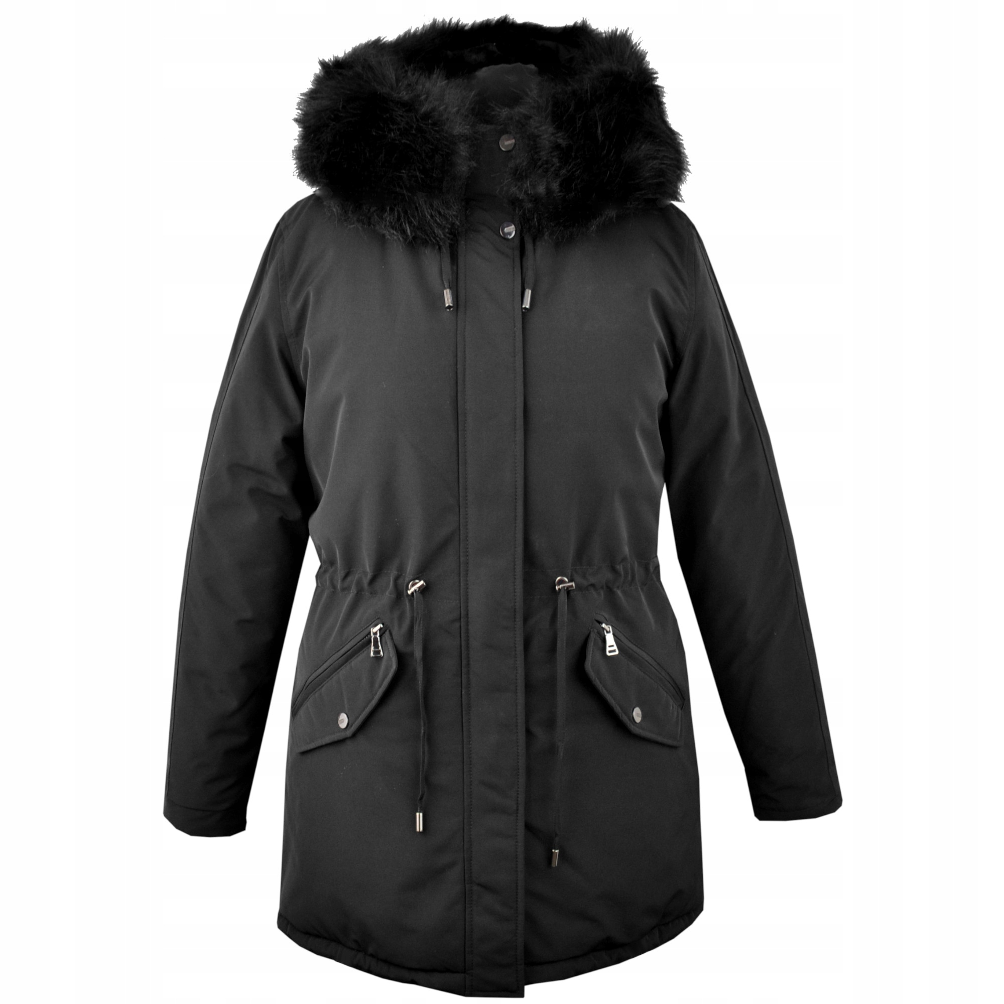 

B-328 Kurtka Zimowa Parka Czarna Futro rozm 7XL