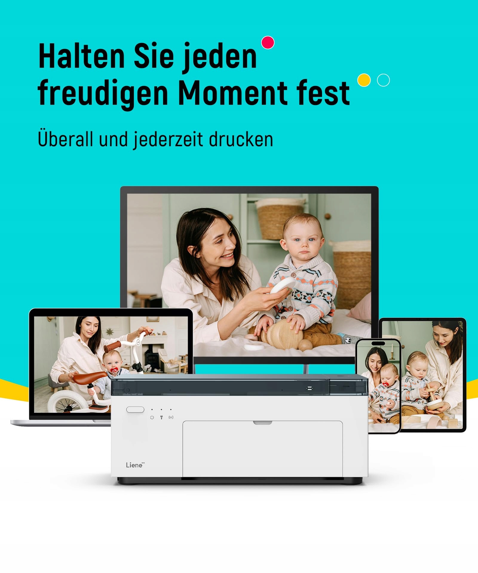 LIENE Drukarka Fotograficzna WiFi 10x15 300DPI Do iPhone Android PC — miniatura 4