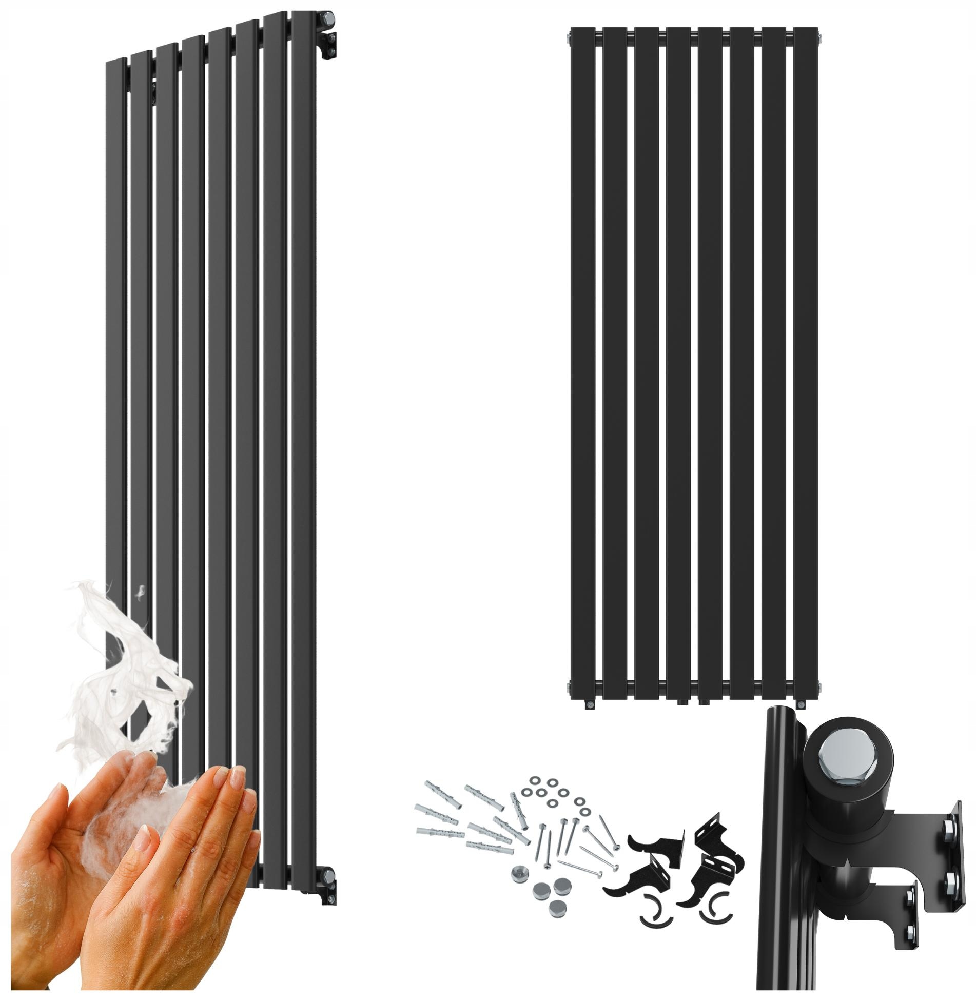 Vertikální ozdobný radiátor 1600x600 Černý radiátor 1036W panelový Fero