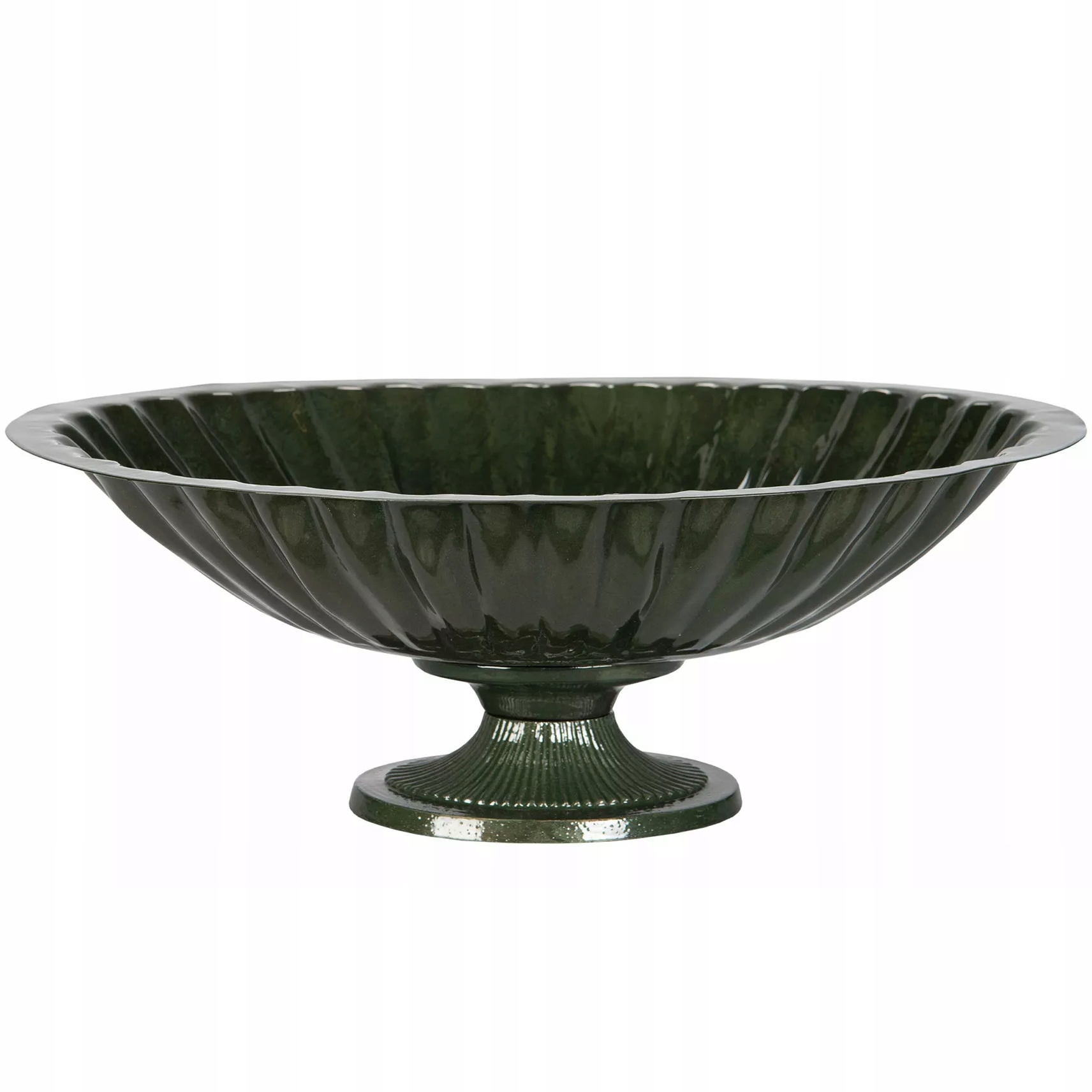 Podnos Na Nožce Zelená Kulatá Velká 43 cm miska na ovoce ozdoba