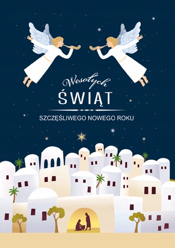 

Aniołki Kartka na święta z życzeniami cudo GDT79