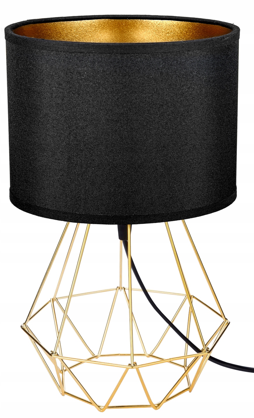 

Lampka Nocna Biurkowa Złota Abażur Nowoczesna Loft