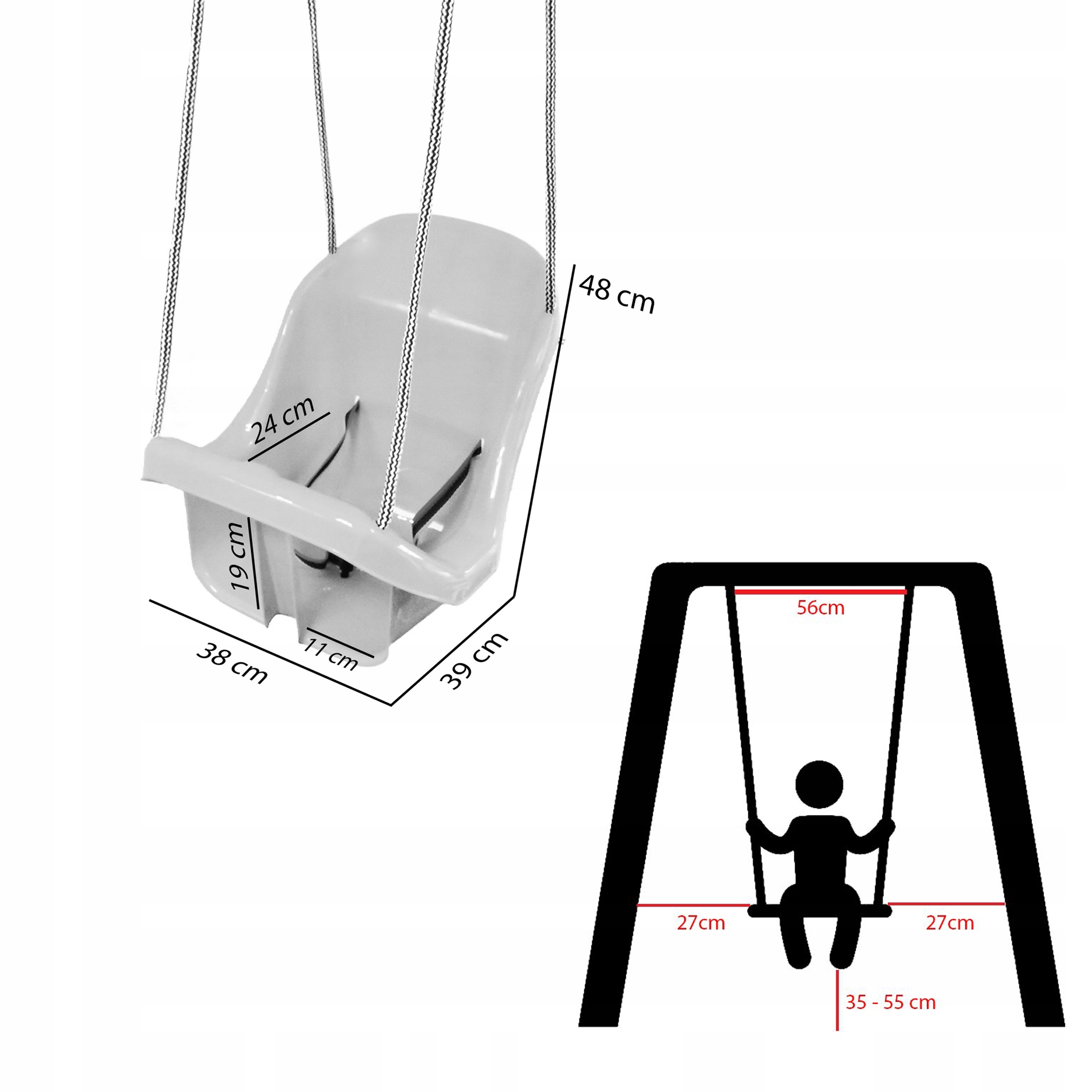 HUŚTAWKA kubełkowa DO ZAWIESZENIA DLA DZIECKA PL Marka inna