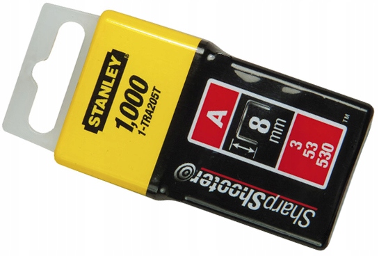 ZSZYWKI TYP A 8MM 1000SZT ZSZYWKA TAP. STANLEY KRK