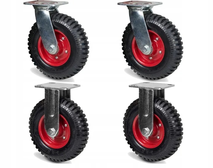 Wiko Kolečka plná o průměru 200 mm, 2 otočná a 2 pevné destičky – 4 ks