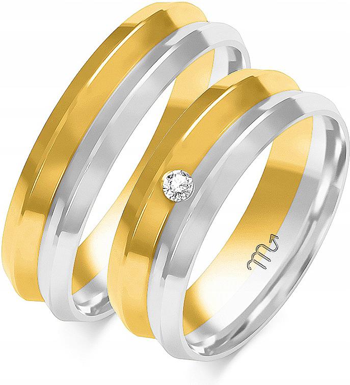 Bílé zlato snubní prsten svatba pro pár 585 r 14 15 16 dámský pánský svatební prsten 14k