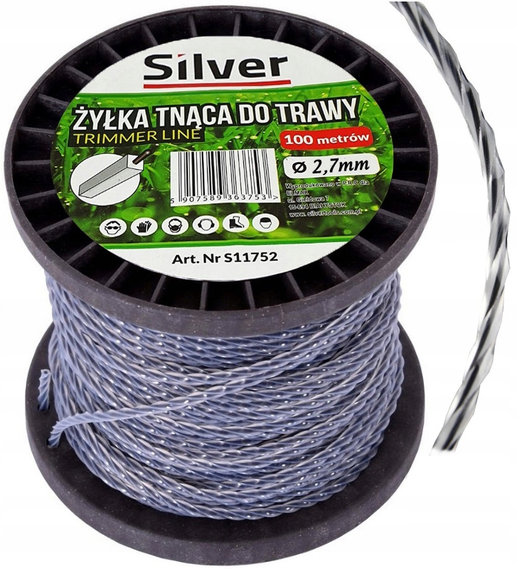 

Żyłka Kosy Wzmacniana Z Drutem Zbrojona 2,7MM 100M