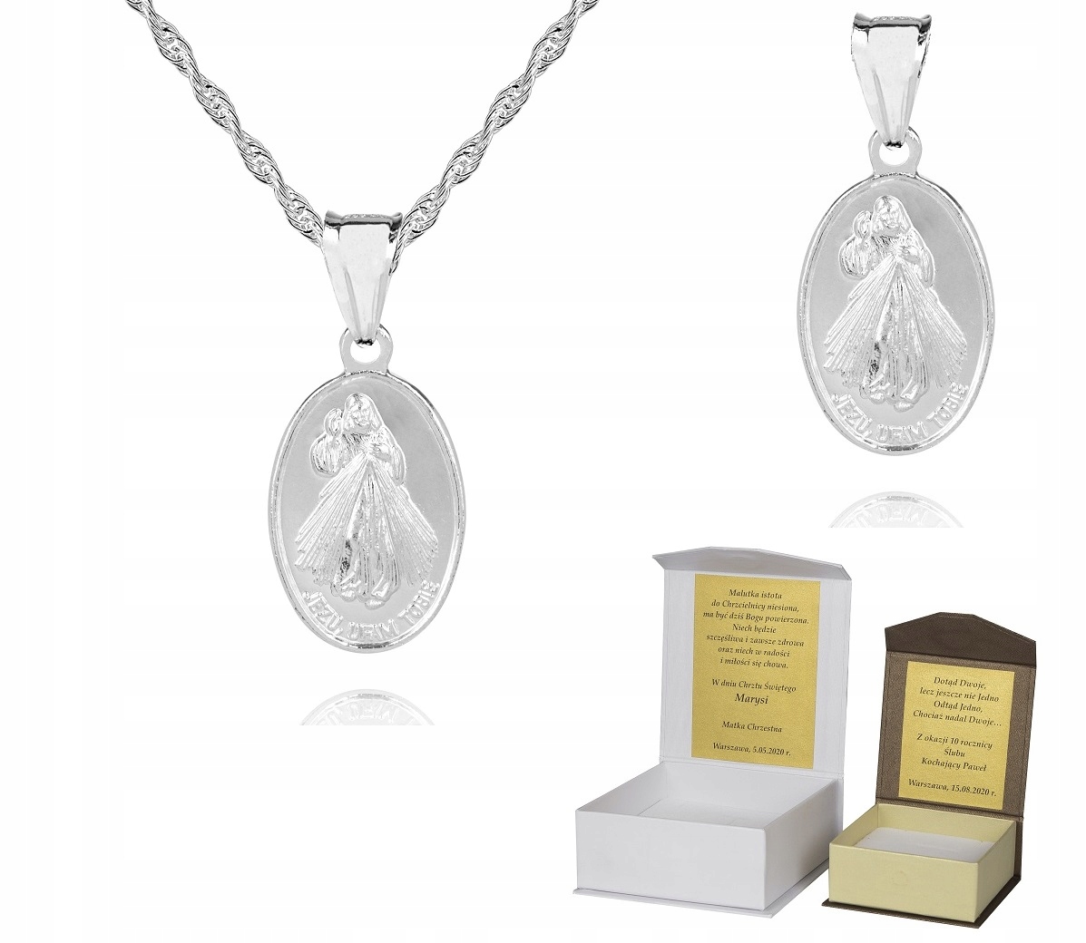 925 Stříbrný řetízek medailonek Dedikace 55 cm S1M42