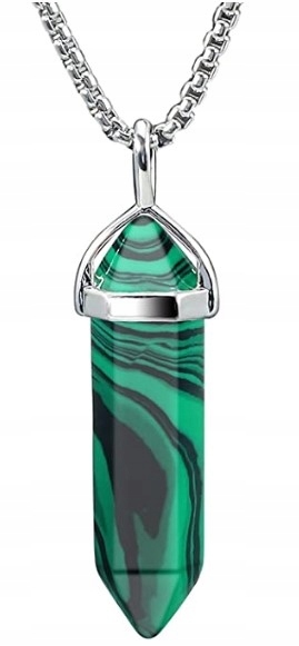 WISIOREK kamień MALACHIT naszyjnik prezent Kolor dominujący odcienie zieleni