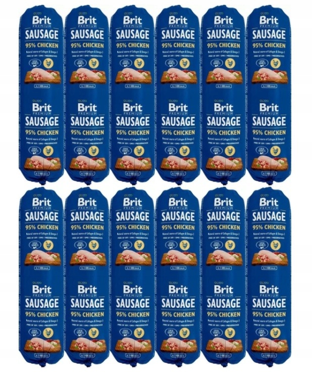Brit Premium Sausage Chicken 95% kuřecího masa 12x800g