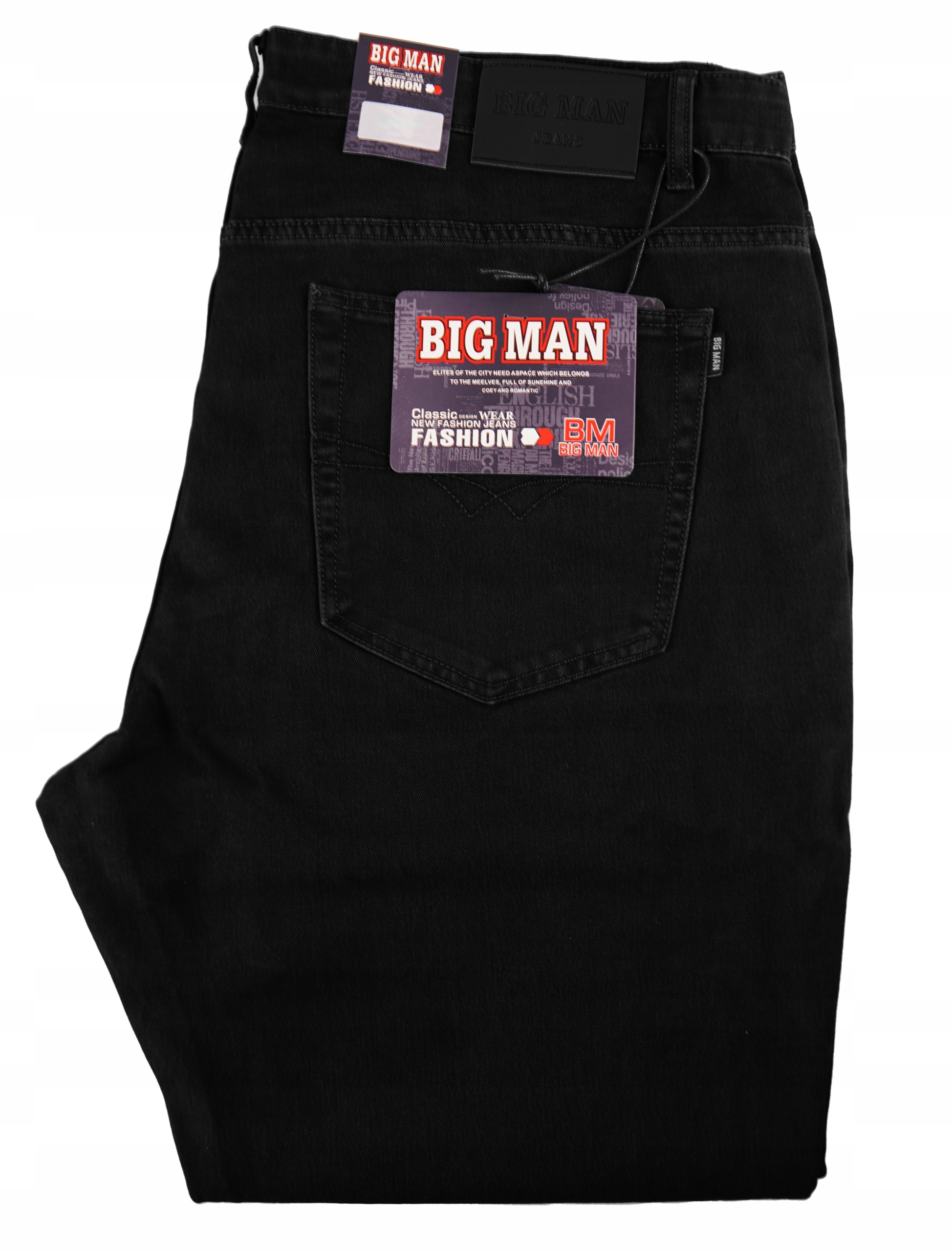 Spodnie Męskie Czarne Jeansowe Bawełniane Bigman Dżinsy Klasyczne W35 L30