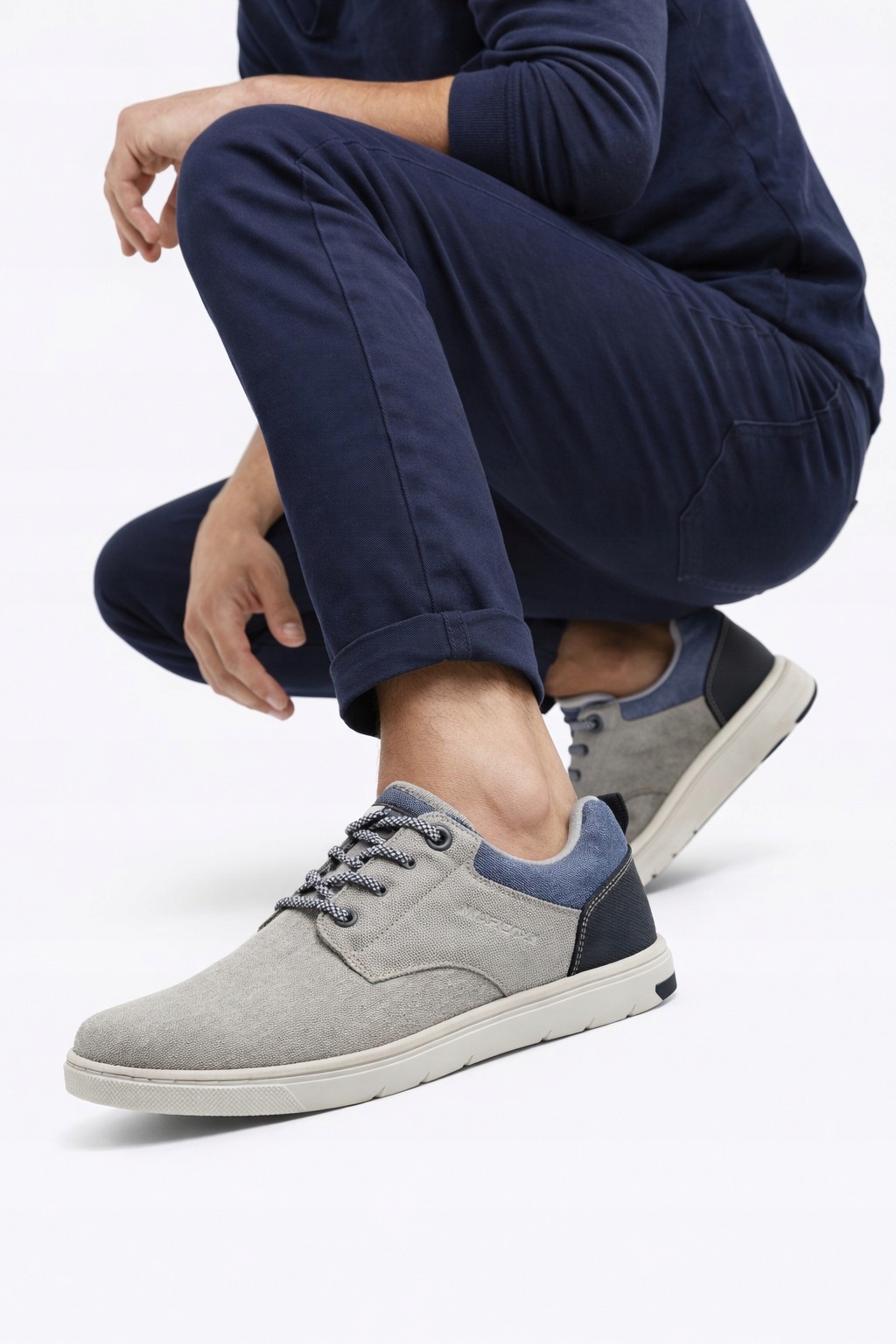 Pánské boty Marco Tozzi šedé polobotky casual šněrovací, lehké, vel