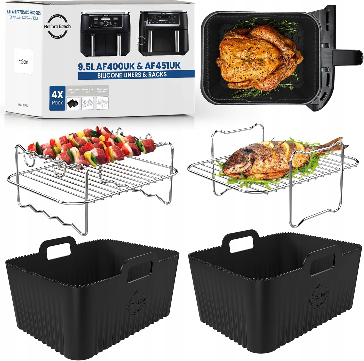 Akcesoria do frytkownicy beztłuszczowej AirFryer Ninja 4 Sztuki